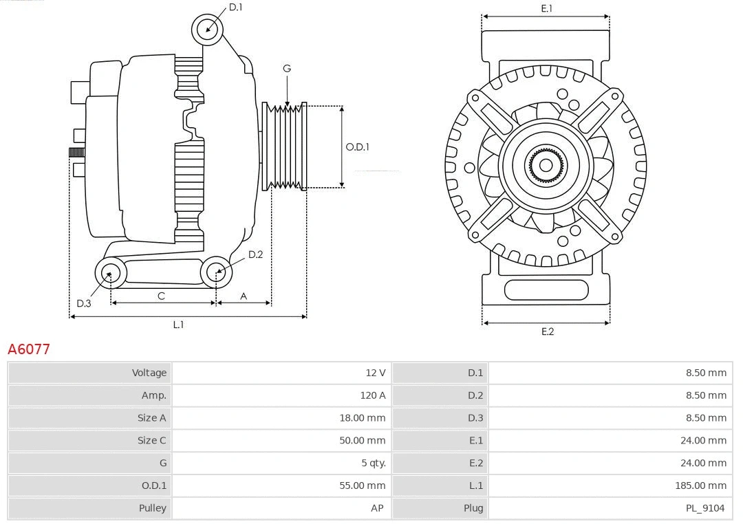 Генератор AS-PL A6077 6 - DEN. Ver. DISCONTINUED - Фото 4