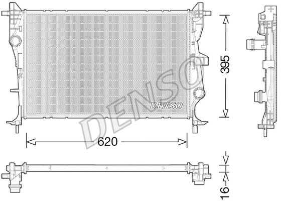 Радиатор, охлаждение двигателя DENSO DRM06038