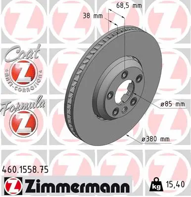 Тормозной диск ZIMMERMANN 460.1558.75 FORMULA Z BRAKE DISC
