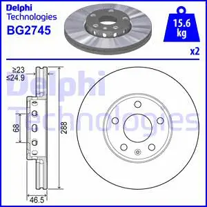 Тормозной диск DELPHI BG2745-C