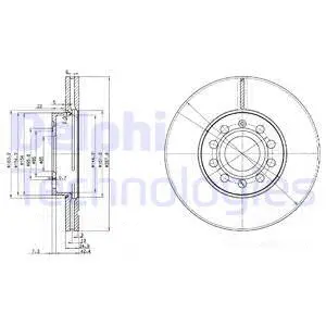 Тормозной диск DELPHI BG3833-C
