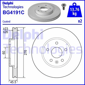 Тормозной диск DELPHI BG4191-C - Фото 1